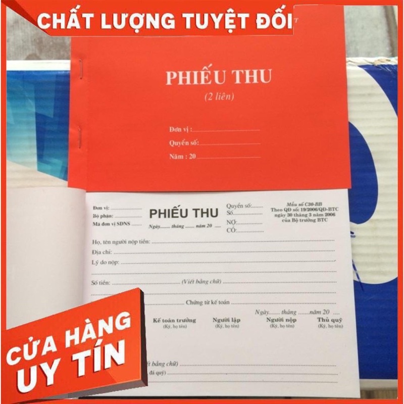 Phiếu thu 2 liên