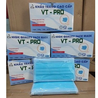 (ĐỦ 4 MÀU) Khẩu Trang Cao Cấp VT-PRO 4 lớp ( 1 hộp /50 cái )