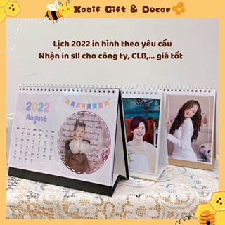 Lịch để bàn 2022 có lịch âm in ảnh theo yêu cầu, lịch chữ A in hình bé, lịch in công ty quà tặng tết