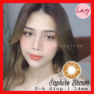 [ Ảnh Thật ] Lens Sapphire Brown 0-6 Độ 14mm Hàn Quốc - LUXY LENS - CAM KẾT CHẤT LƯỢNG