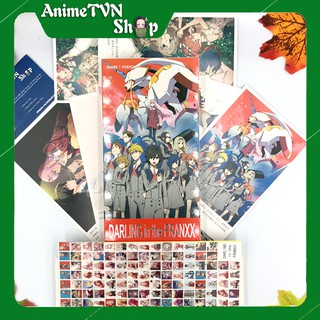 Hộp Postcard Bưu thiếp (Trọn bộ 340 Hình có Sticker) Anime/Manga Darling in the FranXX