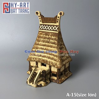 Mô hình gốm Nhà rông phụ kiện trang trí tiểu cảnh hòn non bộ bể cá chậu cây bonsai