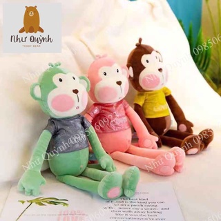 Gấu Bông Khỉ Tay Dài Mặc Áo Đáng Yêu Với Chất Liệu Vải Nhung Co Dãn 4 Chiều Nhồi Bông Cao Cấp Kích thước 70cm