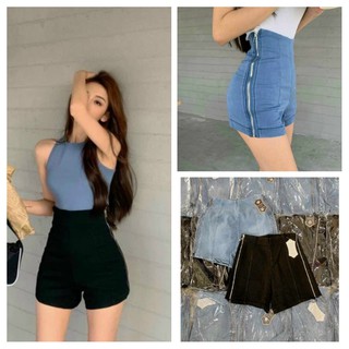 Quần short phối khóa kéo hai bên chất Kaki co giãn tốt Cam Kết Hàng y hình Chính Chủ ( Size S, M, L )