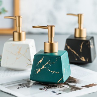 Bình Đựng Dầu Gội Đầu ,Chai Đựng Sữa Tắm , Xà Bông Chất Liệu Sứ Hoa Tiết Cẩm Thạch Sang Trọng Cao Cấp