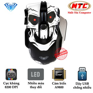 Chuột game cao cấp AULA MS9006 DPI 8200 Led-phiên bản đầu lâu cực hiếm