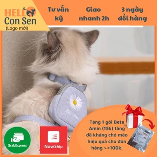 Dây yếm chó mèo kèm balo yếm cho chó mèo Họa Tiết thêu Xinh Xắn Siêu Bền Chống Mài Mòn Tiện Dụng