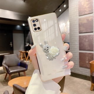 Ốp Điện Thoại Viền Vuông Mềm Trang Trí Hình Thỏ Sang Trọng Cho Samsung Galaxy A13 A23 A33 A53 A73 5G A54 A34 5G