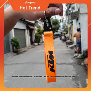 Móc khóa dây vải KTM móc kim loại cực ngầu - Móc khóa vải Biker Racing cao cấp