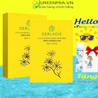 Mặt Nạ Phỉ Derladie [HỘP 10 MIẾNG] Giảm Mụn Kiềm Dầu Dưỡng Ẩm Mượt Mà Derladie Witch Hazel Mask Pack 30ml [NHẬP KHẨU]