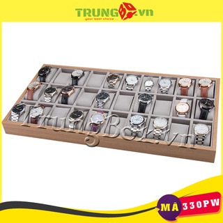 Khay Đựng Đồng Hồ 30 Ngăn Bằng Gỗ Vân Hồng Đào hiệu SAIKE - Mã 330PW