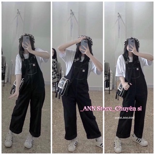 Yếm quần kaki chỉ nổi thêu bò sữa (annstore)