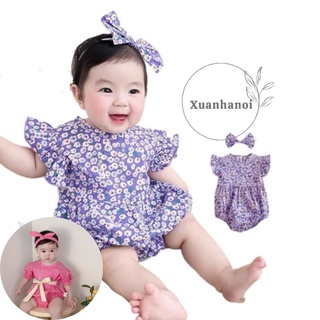 Set body liền chip kèm Tuban cho bé gái 2 mầu Hồng và Tím XHN879