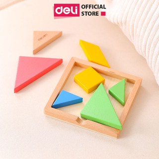 Bộ gỗ lắp ghép 7 miếng Deli - đồ chơi trí tuệ cho bé từ 3 tuổi - 74304