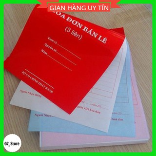 (A5 dày 100 tờ) Hóa đơn bán lẻ A5 giấy đẹp có rãnh xé 1lien/2lien/3lien