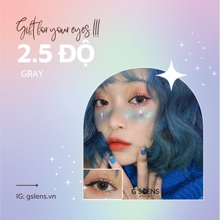 Lens 2.5 ĐỘ GRAY 20 Kính Áp Tròng Cận Xám Tây Size S(Tặng khay gương)