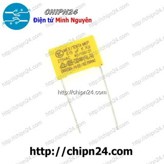 [5 CON] Tụ hộp 154 275VAC 15mm (0.15uF MEX/TENDA MKP K X2 40/100/21)