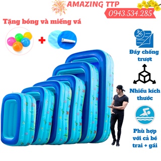 Bể Bơi Cho Bé, Hồ Bơi Trẻ Em 3 Tầng 1M3, 1M5, 1M8, 2M1 Chất Liệu PVC Chống Trượt Bền Bỉ An Toàn Cho Bé