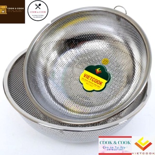 [CHÍNH HÃNG] Rá inox Vietcook đủ size 18, 21, 24, 27, 30 cm rá, rổ inox vo gạo inox Vietcook, rửa hoa quả...