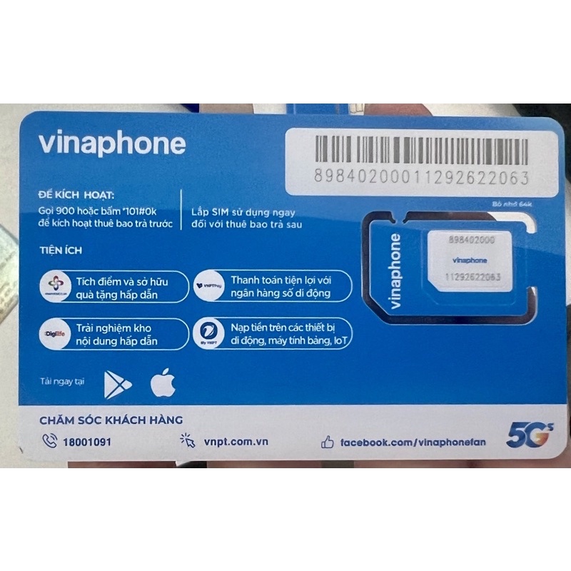 Sim trắng Vinaphone, Sim Vinaphone 0đ