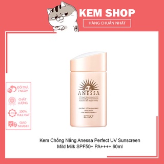 Kem Chống Nắng Anessa Perfect UV Sunscreen Mild Milk SPF50+ PA++++ 60ml [Hàng-Auth]