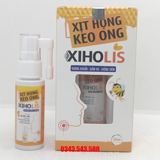 XỊT HỌNG KEO ONG XIHOLIS giảm ho ,đau ngứa rát họng chai 25ml