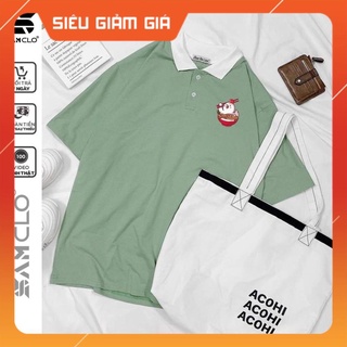 Áo thun Polo tay lỡ form rộng nữ SAM CLO phông freesize unisex mặc đi học, nhóm, lớp in hình CON GÀ
