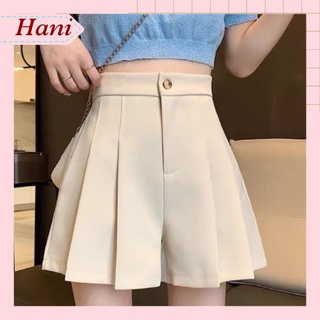 Quần short chữ A khuy trước, quần giả váy dập ly cạp cao kiểu dáng Ulzzangg dành cho nữ