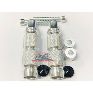 Gù Chống Đổ CNC Đầu Cao Su gắn mọi loại Xe Máy (màu BẠC) 01