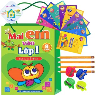 Sách -Mai Em Vào Lớp  1 - Dành Cho Trẻ 5-6 Tuổi (Túi 9 Cuốn) Tặng 1 Cây Bút Chì ,1 Chuốt Chì