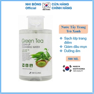 Nước tẩy trang - Tẩy trang làm sạch tinh chất trà xanh 3W Clinic Hàn Quốc 500ml