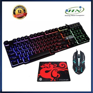 [Mã SKAMSALE03 giảm 10% đơn 200k] Bộ bàn phím giả cơ game và chuột Led 7 màu R8 1822-K1 + Tặng lót chuột