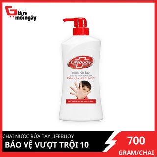 Chai Nước Rửa Tay Lifebuoy NRT Bảo vệ vượt trội 10 (Đỏ) 700g