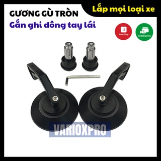 Gương gù tròn CNC chính hãng Uni Racing gắn tay lái ghi đông xe máy - Gương chiếu hậu xe máy gù tròn