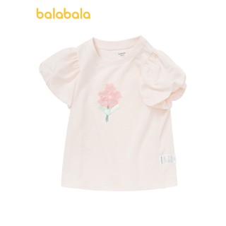 (3-7 tuổi) Áo phông bé gái ngắn tay thêu hoa hãng Balabala 201221117003