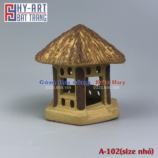 Tiểu cảnh hồ cá, trang trí bể cá cảnh, Mô hình gốm lầu gió mini trang trí hòn non bộ chậu cây bonsai