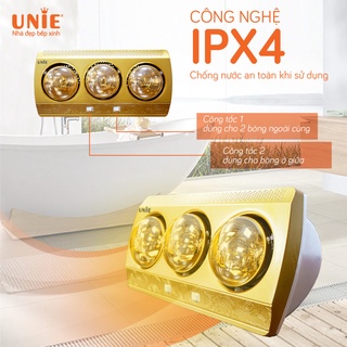 [Mã ELHA22 giảm 5% đơn 300K] Đèn sưởi nhà tắm 3 bóng UNIE UE-123