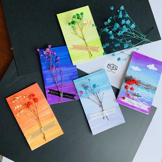 Thiệp hoa khô handmade đa dạng lời chúc, hoa khô màu đẹp, bền màu kèm phong bao, thiệp hoa happy woman's day