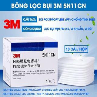 [LOẠI 1] Bông Lọc Bụi 3M 5N11CN Dùng Cho Mặt Nạ Phòng Độc Chống Bụi 3M 6200, 7502, 6800, ...