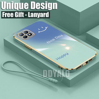 Ốp Điện Thoại Viền Vuông Mạ Điện Hình Mặt Cười Cho Samsung A13 A23 A33 A53 A73 5G A54 A34 A14 LTE 4G 5G