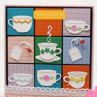 24 ly trà / tách trà bằng xốp, 3 mẫu ly - Hình trang trí thiệp, phong thư, bưu thiếp, bao thư, bao lì xì- xốp mầm non