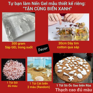 [Chưa có ý tưởng làm Nến] Mẫu Thiết kế RIÊNG: "TẬN CÙNG BIỂN XANH" - Mẫu Nến Gel trong Tự làm - 9293store - 9293kitdecor