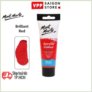 Màu Acrylic Mont Marte 75ml - Brilliant Red - Acrylic Colour Paint Signature 75ml (2.54oz) - MSCH7510