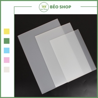 Bìa sổ nhựa trắng mờ chưa đục lỗ Béo shop dày 0.4mm làm sổ còng khổ A4 B5 A5 phụ kiện văn phòng phẩm