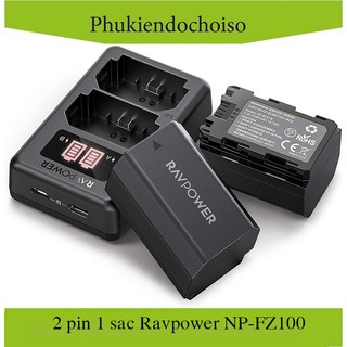 Bộ 2 pin 1 sạc máy ảnh Ravpower cho Sony NP-FZ100