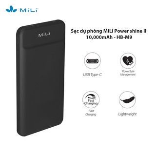 Sạc dự phòng MiLi Power shine II 10,000mAh/3.7V - HB-M90