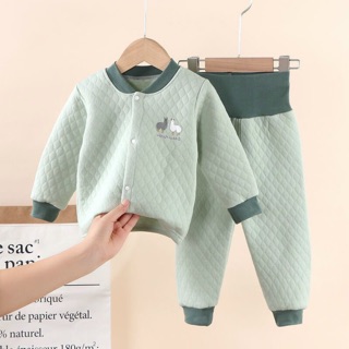 (T&amp;H Kids) Bộ Trần Bông Cạp Cao Hàng TQXK Xịn Sò Cho Bé Trai Bé Gái
