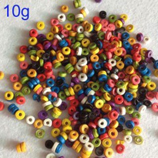10g gỗ màu hạt bánh xe nhỏ size 5mm (khoảng 260 hạt) G9L