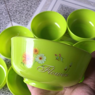 Bộ 10 Chén nhựa hoa văn