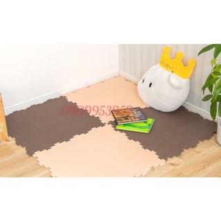 Thảm xốp lót sàn nâu kem 60×60×1cm (Mã RT)